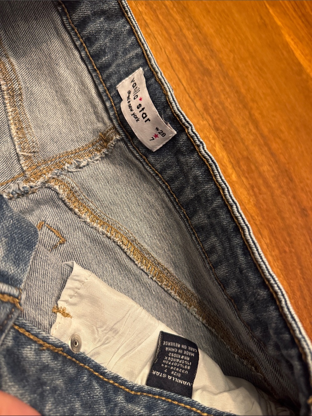 Vanilla Star Light Blue Distressed Denim Shorts with Studs - Picture 2 of 3